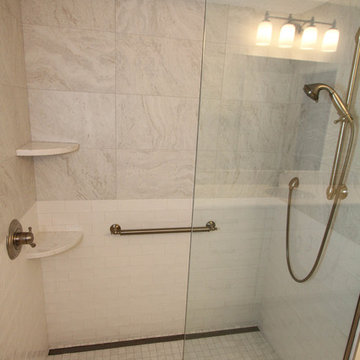 Crisp and Clean Hall Bath - Tub to Shower Remodel