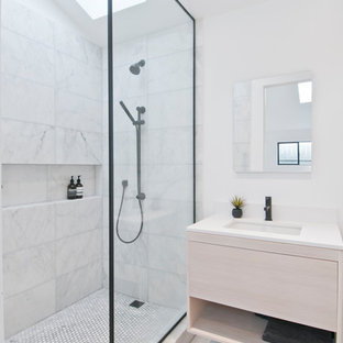 modern bathroom houzz master bathrooms remodel marble tile floor gray light concrete toilet wood cabinets