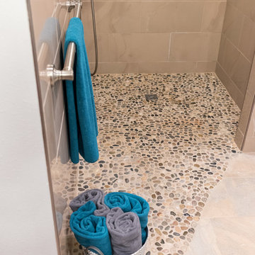 Curbless Pebble Shower