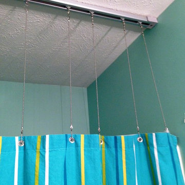 Curtain track shower curtain