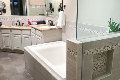 Example of a large arts and crafts master bathroom design in Austin
