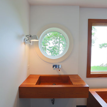 Custom bathroom with handcrafted plumbing fixtures