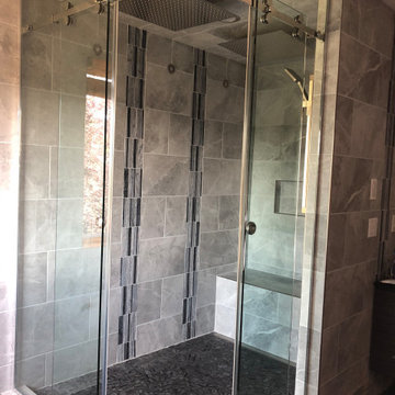 custom corner sliding shower door