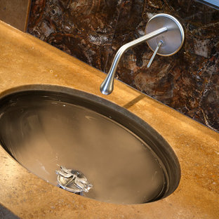 75+ Badezimmer mit Kupfer-Waschbecken/Waschtisch Ideen & Bilder