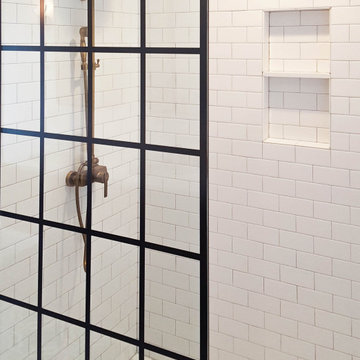 Custom French Glass Partition Wall to Open Shower
