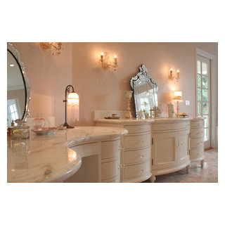 Custom Glamorous Bathroom Vanities, French Couture, Cream and White