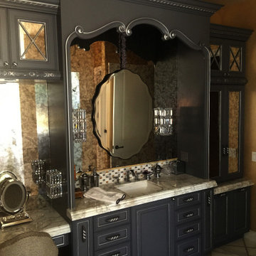 Custom Handcrafted French Parisian Bathroom Vanity, Black