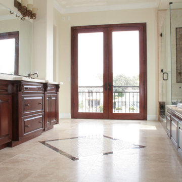 Custom Handcrafted Kitchen and Bathroom Cabinetry, Stained Mahogany Finish