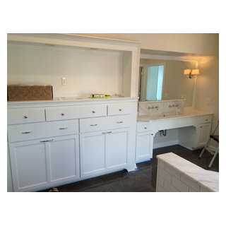 Custom linen cabinet and bath vanity - Traditional - Bathroom ...