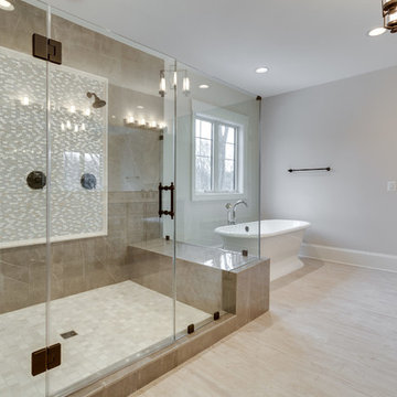 Custom master bath with detailed tile work