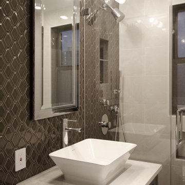 Custom Master Bathroom - Modern Glam Apartment Renovation