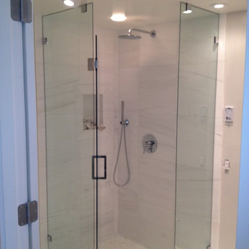 Custom neo-angle frameless showers, Greater Vancouver