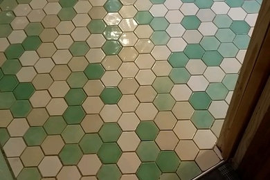 Custom Sculpted Hexagon Bathroom Tile