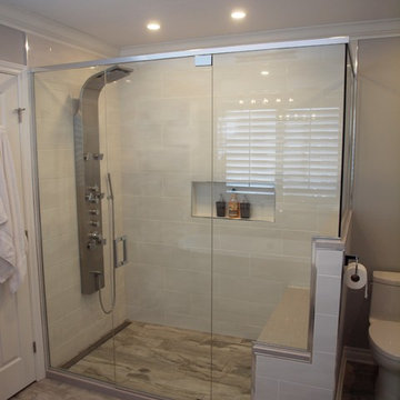 Custom shower with bench