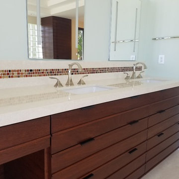 Custom Solid African Mahogany Bathroom