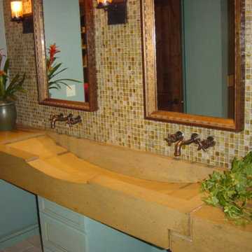 Custom Trough Sink with in-wall Faucets
