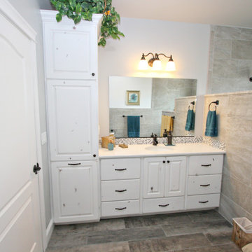 Custom White Bathroom Cabinets-Twin Falls, ID
