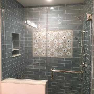 Daisy Gardens Bathroom White Flowers with Multi-colored Metallic Foil Centers