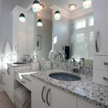 Daniel Island vanity w/ dark blue glass