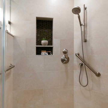 Shower Nice Accented with Hexagon Tile
