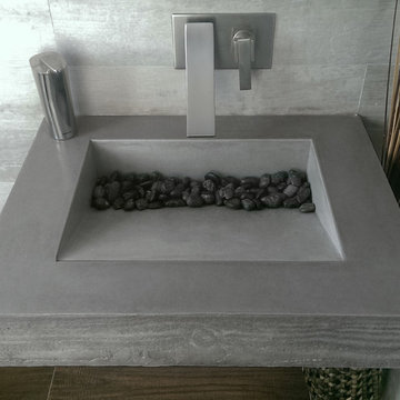 Dark Gray Concrete ADA Compliant Bathroom Sink