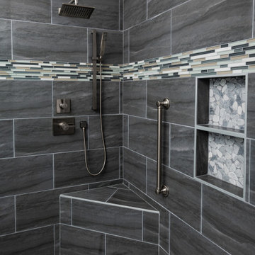 DARK GRAY TILE EXPANDED SHOWER