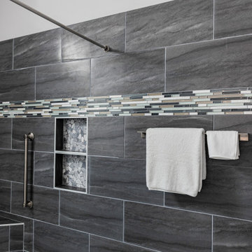 DARK GRAY TILE EXPANDED SHOWER