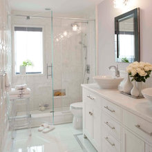 white bathroom, white floor