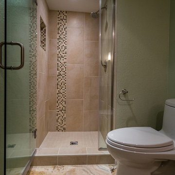 Shower With Accent Tile in Del Mar Bathroom Remodel