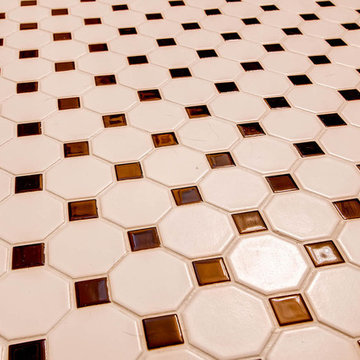 Denver Basement Bathroom Close up of Checkered Tile Floor