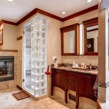Denver Master Bathroom with Fireplace