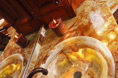 Example of a mountain style bathroom design in Charlotte