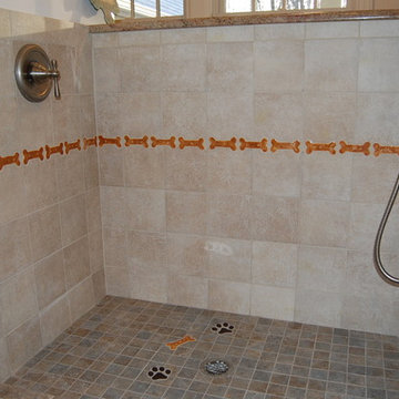 Dog Bath with Custom Tile