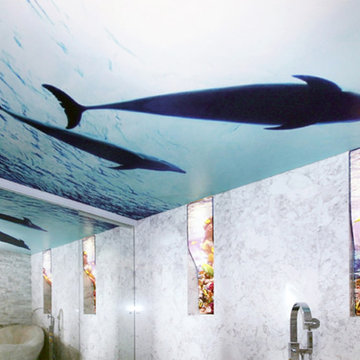 Dolphin photo digitally printed on ceiling