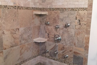 Example of a tuscan bathroom design in Chicago