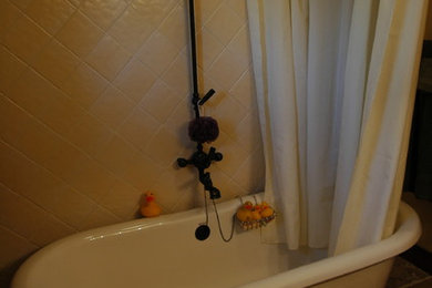 シアトルにある小さなおしゃれな浴室 (猫足バスタブ) の写真