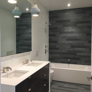 75+ Bäder mit Schieferfliesen und grünem Boden Ideen & Bilder - Februar