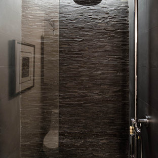 75+ Schwarze Badezimmer mit Kiesel-Bodenfliesen Ideen & Bilder - April