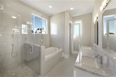 Inspiration for a contemporary bathroom remodel in Houston
