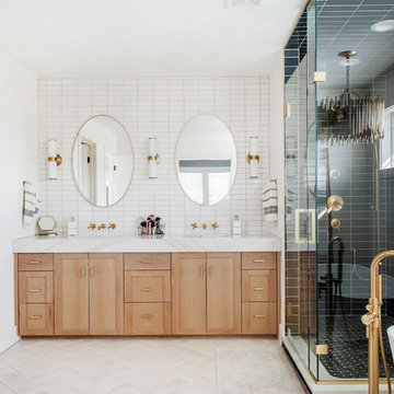 Dramatic Two-Toned Bathroom Tiles from Fireclay Tile