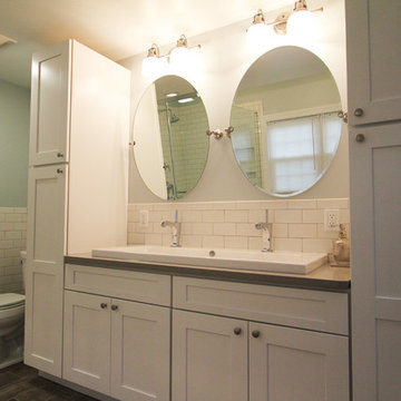 Dual Vanity with Trough Sink