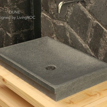 DUNE 23"x16" GRAY GRANITE BATHROOM VESSEL SINK