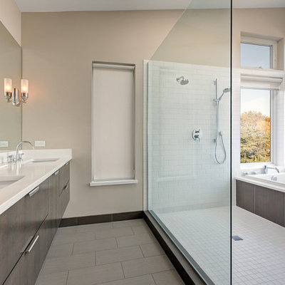 Inspiration for a contemporary bathroom remodel in Seattle with an undermount sink