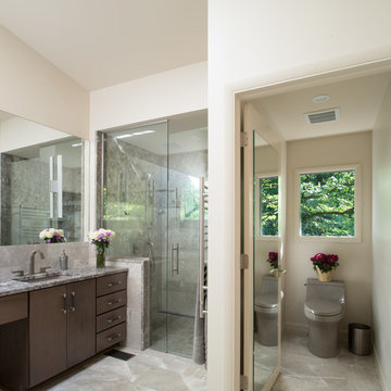 Eclectic Master Bath for Aging-In-Place