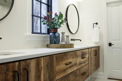 Inspiration for an industrial bathroom remodel in Cleveland
