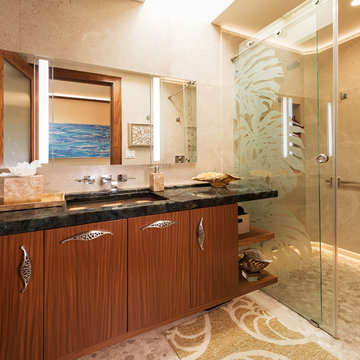 Elegant Beach Style Guest Bathroom Maui Remodel