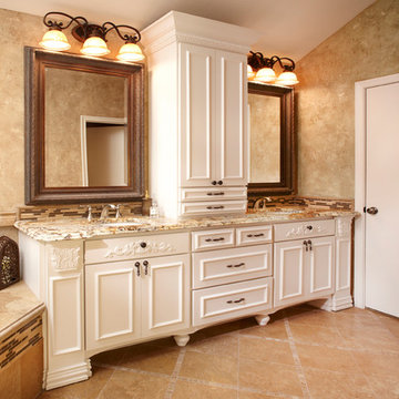 Elegant European Style Bathroom with Custom Cabinetry