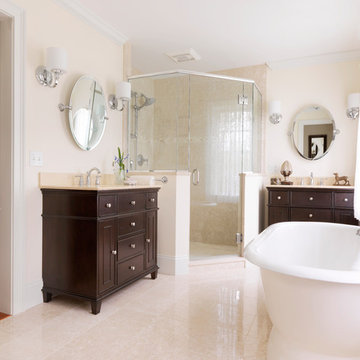 Elegant Master Bath with His and Hers Vanities