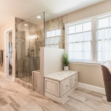 Elegant Master Bathroom with Beautiful Custom Vanity in Ashburn, VA
