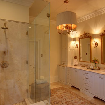 Elegant Master Bathroom with Custom Cabinetry & Lighting